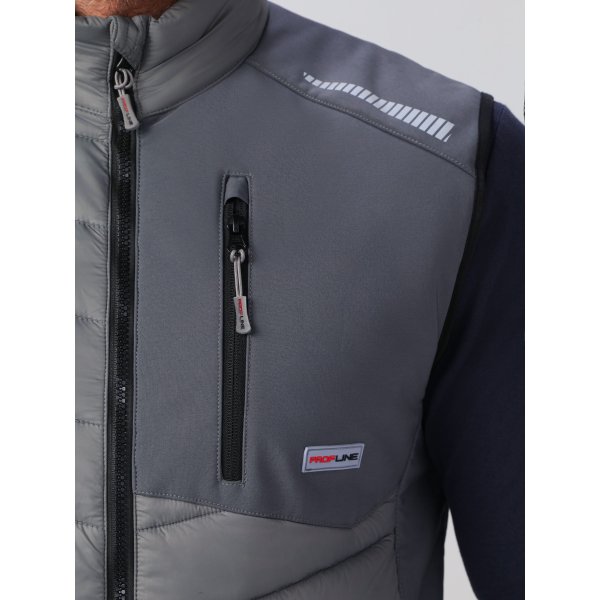 Жилет утепленный ProfLineLeader (тк.Нейлон/Софтшел), серый