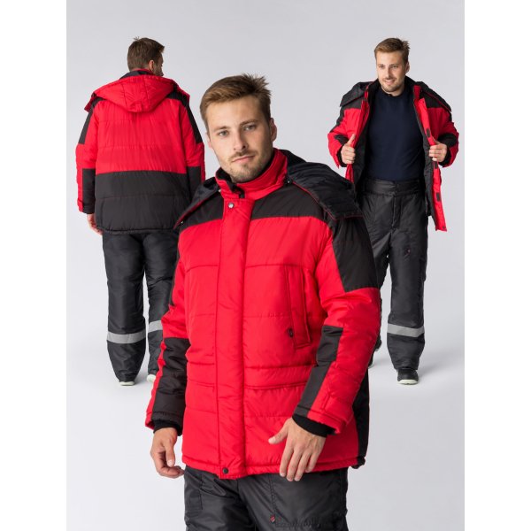Куртка зимняя Европа (тк.Дюспо), красный/черный