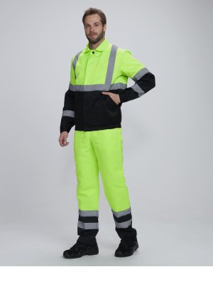 Костюм сигнальный Кос_009 (тк.Смесовая,210) п/к, лимонный/черный
