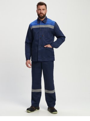 Костюм Зенк-1 СОП (тк.Смесовая,240) брюки, т.синий/васильковый