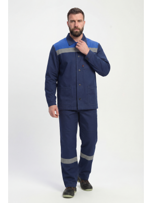 Костюм Зенк-1 СОП (тк.Смесовая,240) брюки, т.синий/васильковый