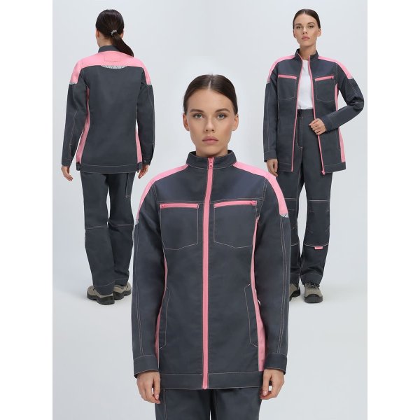 Куртка женская ProfLineSpecialist (тк.Смесовая,240), серый/розовый