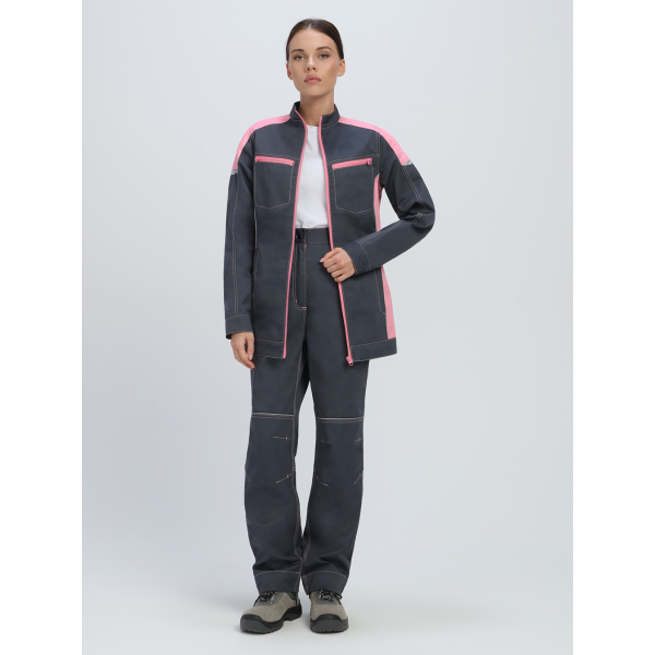 Куртка женская ProfLineSpecialist (тк.Смесовая,240), серый/розовый
