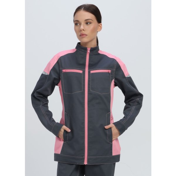 Куртка женская ProfLineSpecialist (тк.Смесовая,240), серый/розовый