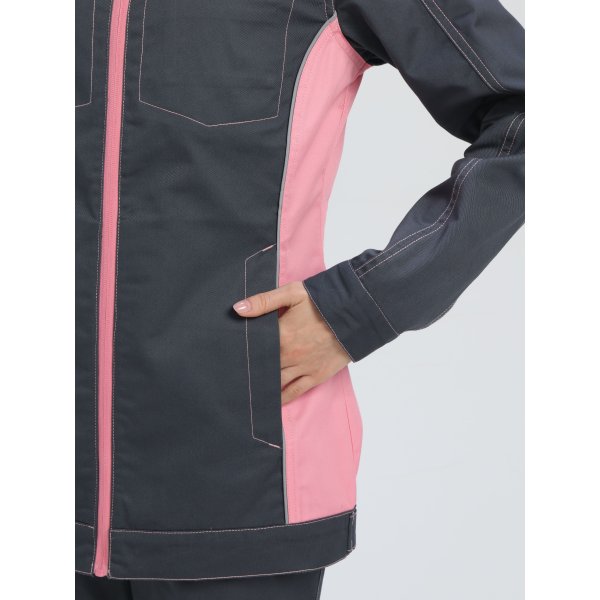 Куртка женская ProfLineSpecialist (тк.Смесовая,240), серый/розовый
