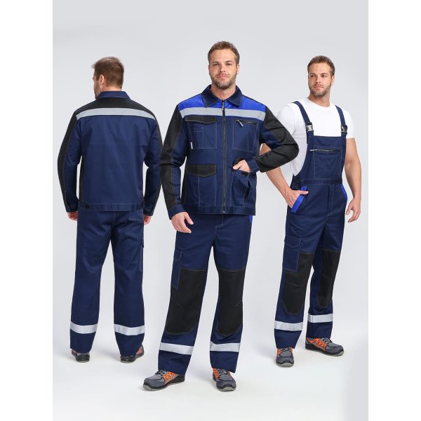 Костюм ProfLineBase-2 (тк.Твил,210) п/к, т.синий/черный/васильковый