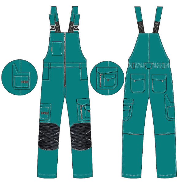 Полукомбинезон ProfLineSpecialist (тк.РипСтоп,240), циан/черный