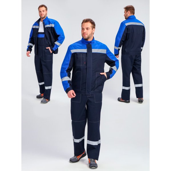 Костюм Бриготек-2 СОП (тк.Смесовая,260) п/к, т.синий/васильковый