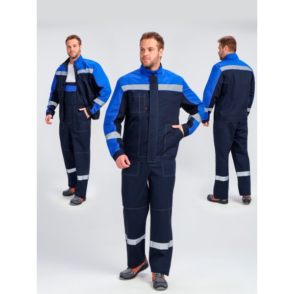 Костюм Бриготек-2 СОП (тк.Смесовая,260) п/к, т.синий/васильковый