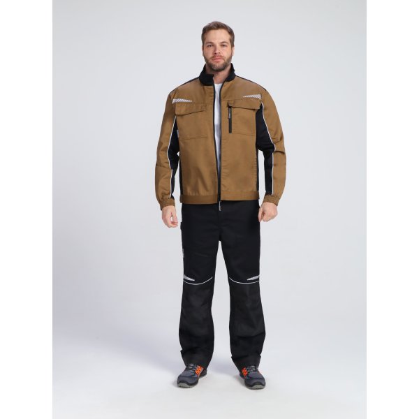 Костюм ProfLineSpecialist-1 (тк.Смесовая,240) брюки, бежевый/черный