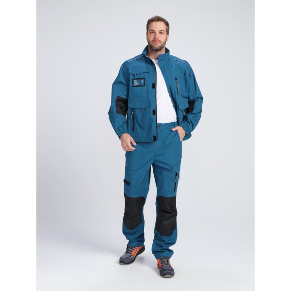 Костюм ProfLineSpecialist-1 (тк.РипСтоп,240) брюки, циан/черный