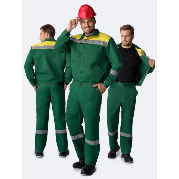 Костюм Лигор-1 СОП У. (тк.Смесовая,210) брюки, зеленый/желтый