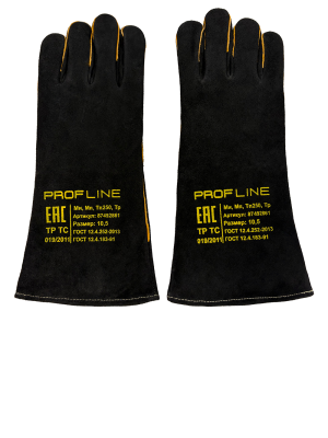 Перчатки (краги) спилковые термозащитные ProfLineLeader, черный