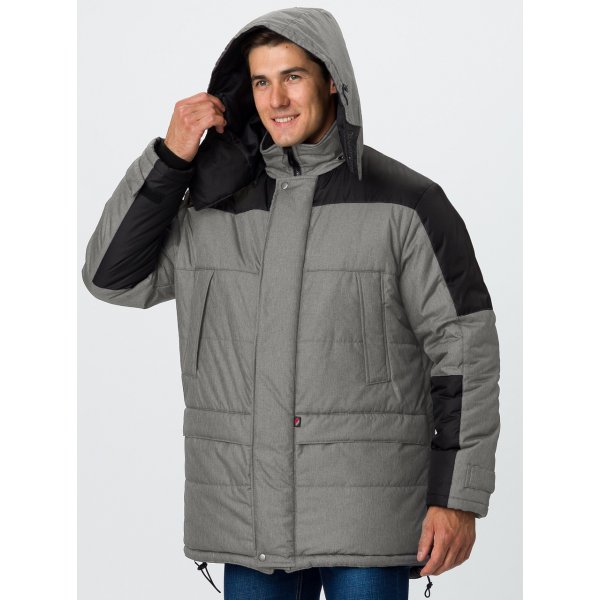 Куртка зимняя Премиум CH (тк.Мембрана), т.серый меланж/черный