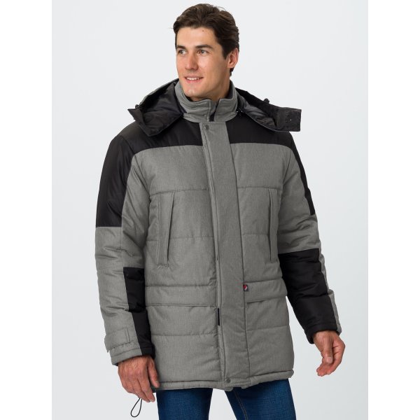 Куртка зимняя Премиум CH (тк.Мембрана), т.серый меланж/черный