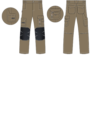 Брюки ProfLineSpecialist (тк.РипСтоп,240), коричневый/черный