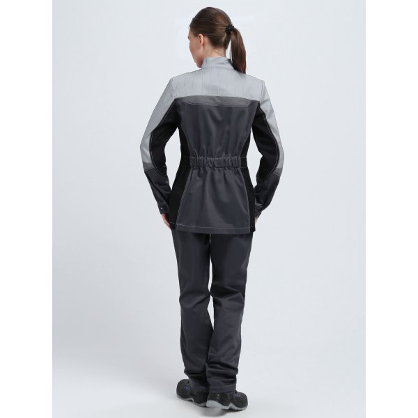 Костюм женский Вектрон-1 (тк.Смесовая,240) брюки, т.серый/св.серый/черный