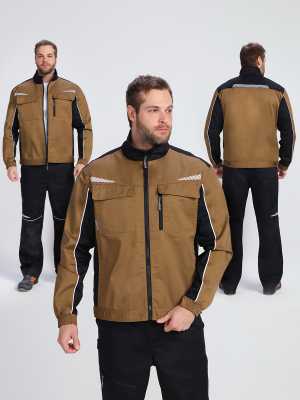 Куртка ProfLineSpecialist (тк.Смесовая,240), бежевый/черный