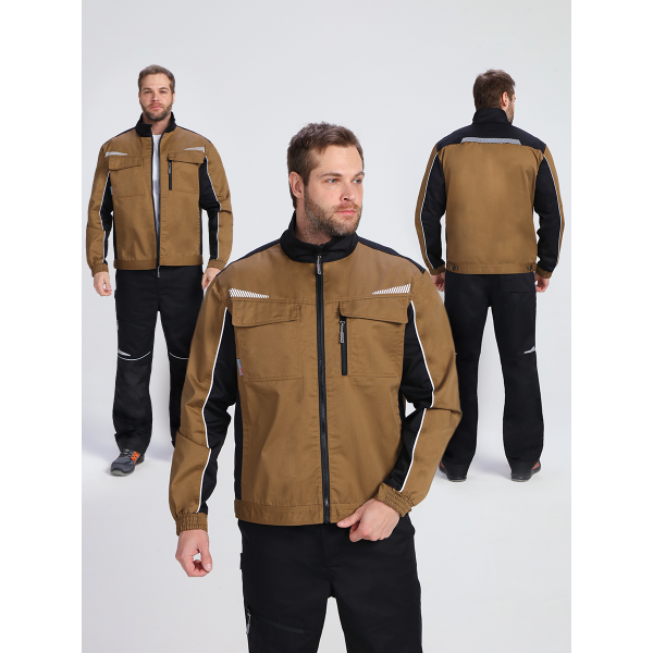 Куртка ProfLineSpecialist (тк.Смесовая,240), бежевый/черный