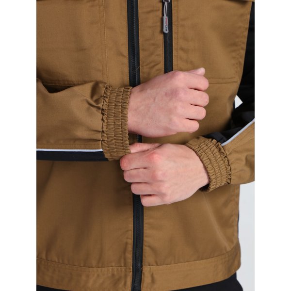 Куртка ProfLineSpecialist (тк.Смесовая,240), бежевый/черный