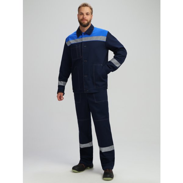 Костюм Лигор®-2 СОП (тк.Саржа,250) п/к, т.синий/васильковый