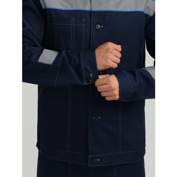 Костюм Лигор®-2 СОП (тк.Саржа,250) п/к, т.синий/васильковый