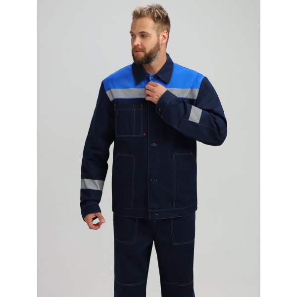 Костюм Лигор®-2 СОП (тк.Саржа,250) п/к, т.синий/васильковый