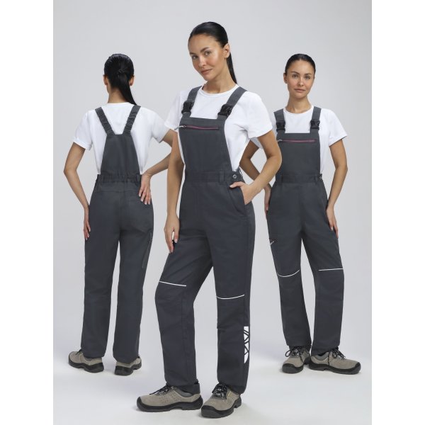 Полукомбинезон женский ProfLineSpecialist (тк.Смесовая,240), серый/розовый