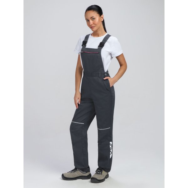 Полукомбинезон женский ProfLineSpecialist (тк.Смесовая,240), серый/розовый