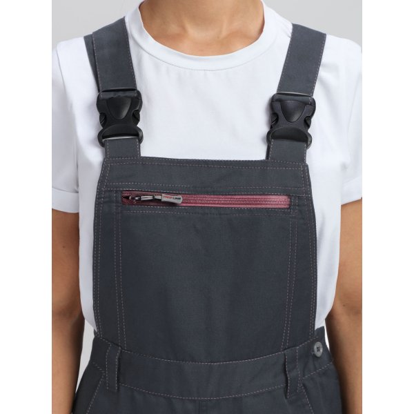 Полукомбинезон женский ProfLineSpecialist (тк.Смесовая,240), серый/розовый