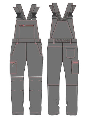 Полукомбинезон женский ProfLineSpecialist (тк.Смесовая,240), серый/розовый