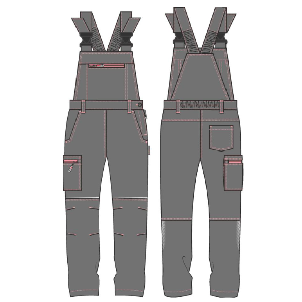 Полукомбинезон женский ProfLineSpecialist (тк.Смесовая,240), серый/розовый
