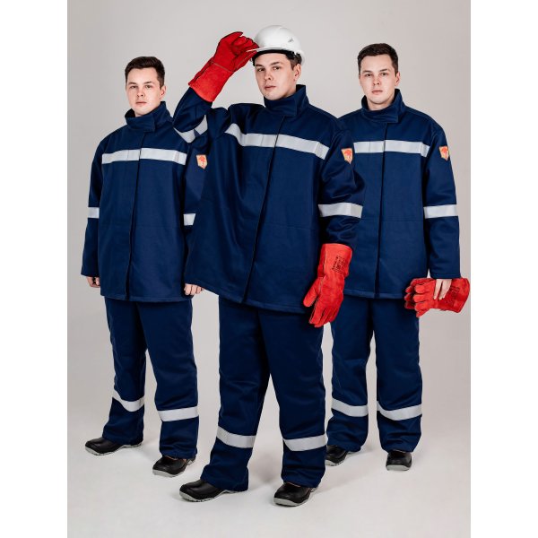 Костюм сварщика зимний Гефест-СОП 2 кл.защиты (тк.Хлопок-ОП,420) брюки, т.синий