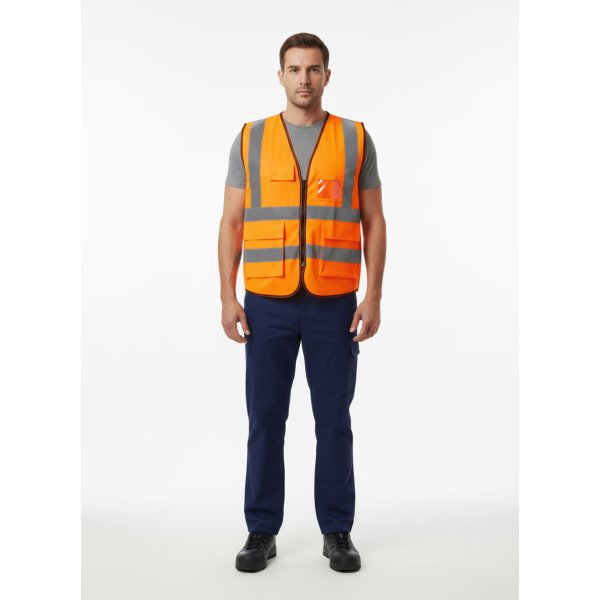 Жилет сигнальный ProfLineLeader СОП-4 (тк.Полиэфир,130), оранжевый