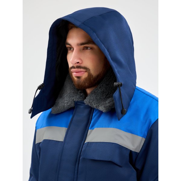 Костюм зимний Труженик-Ультра-2 СОП (тк.Смесовая,210) п/к, т.синий/васильковый