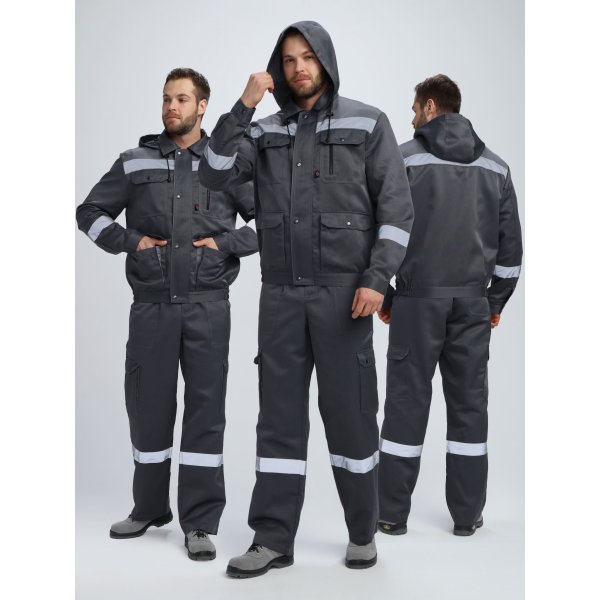 Костюм Нейч-2 СОП с капюшоном К. (тк.Смесовая,210) п/к, т.серый/св.серый