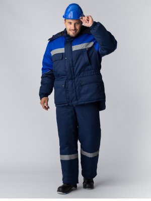 Костюм зимний Сибер СОП (тк.Балтекс,210) п/к, т.синий/васильковый