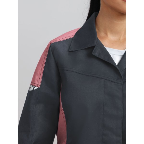 Халат женский ProfLineSpecialist (тк.Смесовая,240), серый/розовый