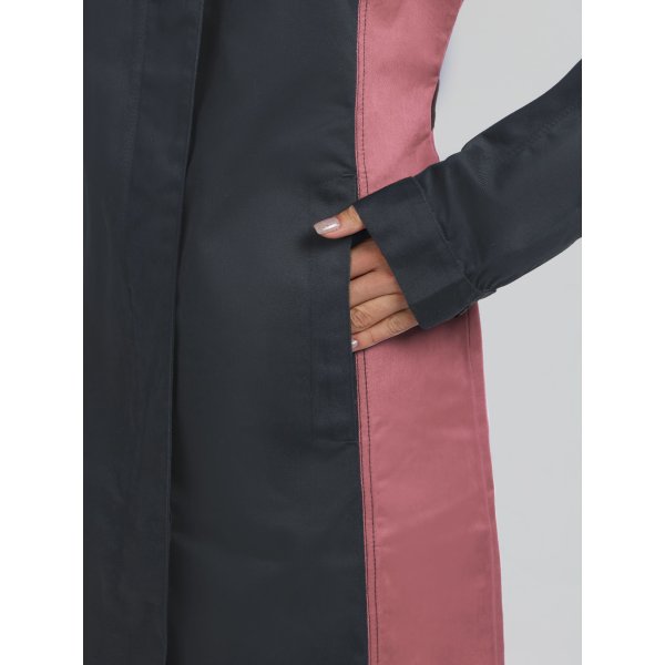 Халат женский ProfLineSpecialist (тк.Смесовая,240), серый/розовый