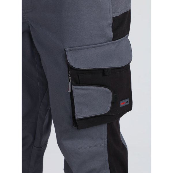 Брюки ProfLineLeader (тк.Хлопок/Спандекс,260), серый/черный