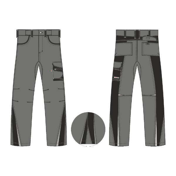 Брюки ProfLineLeader (тк.Хлопок/Спандекс,260), серый/черный