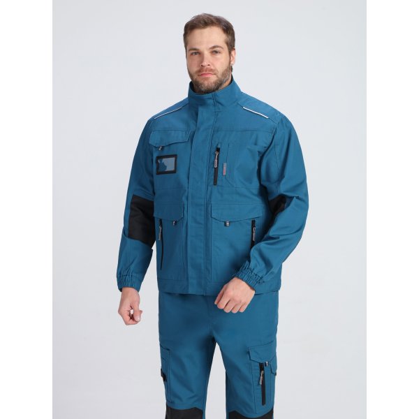 Куртка ProfLineSpecialist (тк.РипСтоп,240), циан/черный