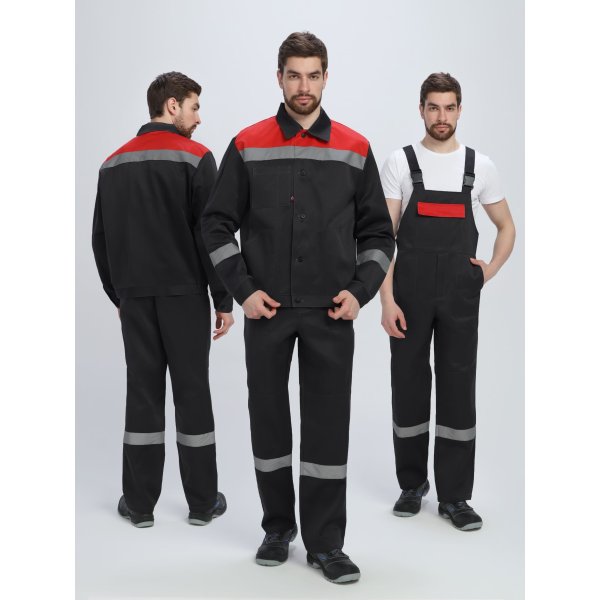 Костюм Лигор-2 СОП (тк.Смесовая,210) п/к, черный/красный