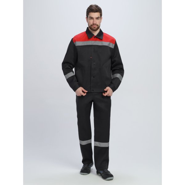 Костюм Лигор-2 СОП (тк.Смесовая,210) п/к, черный/красный