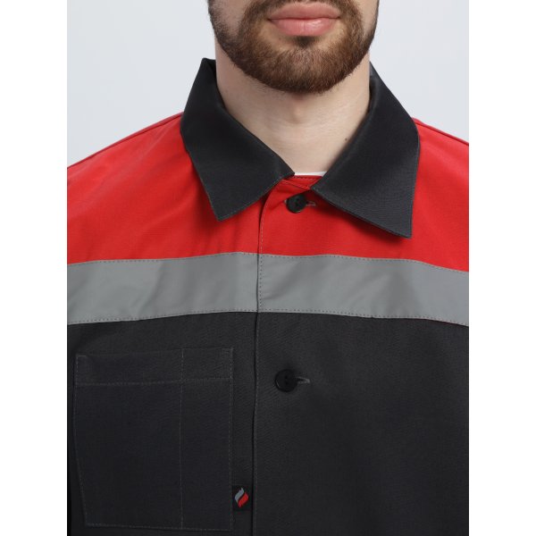 Костюм Лигор-2 СОП (тк.Смесовая,210) п/к, черный/красный