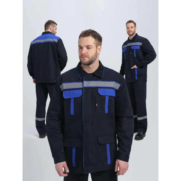 Костюм ИТР СОП IMP (тк.Саржа,250) п/к, т.синий/васильковый