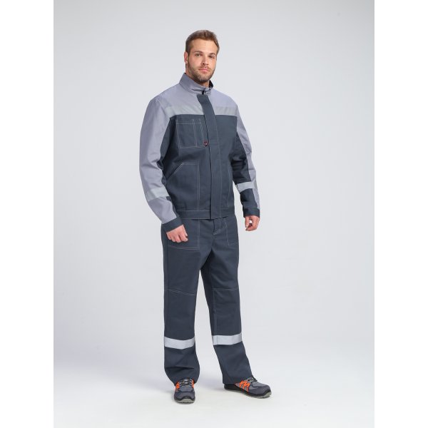 Костюм Бриготек-2 СОП (тк.Смесовая,260) п/к, т.серый/св.серый