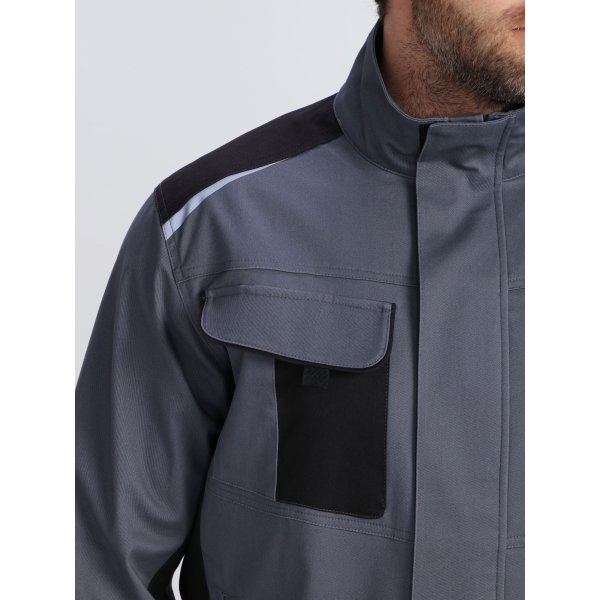 Костюм ProfLineLeader-1 (тк.Хлопок/Спандекс,260) брюки, серый/черный