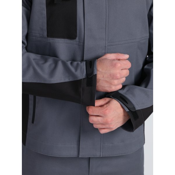 Костюм ProfLineLeader-1 (тк.Хлопок/Спандекс,260) брюки, серый/черный