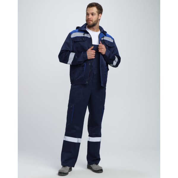 Костюм Нейч-2 СОП с капюшоном (тк.Смесовая,210) п/к, т.синий/васильковый